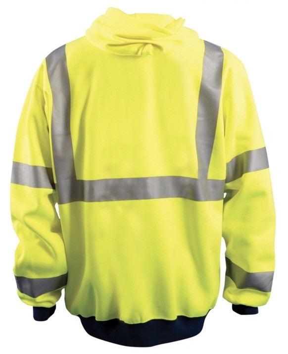 Occunomix Hi-Vis Yellow 9oz Class 3 Full Zip Hoodie Sweatshirt Work Wear