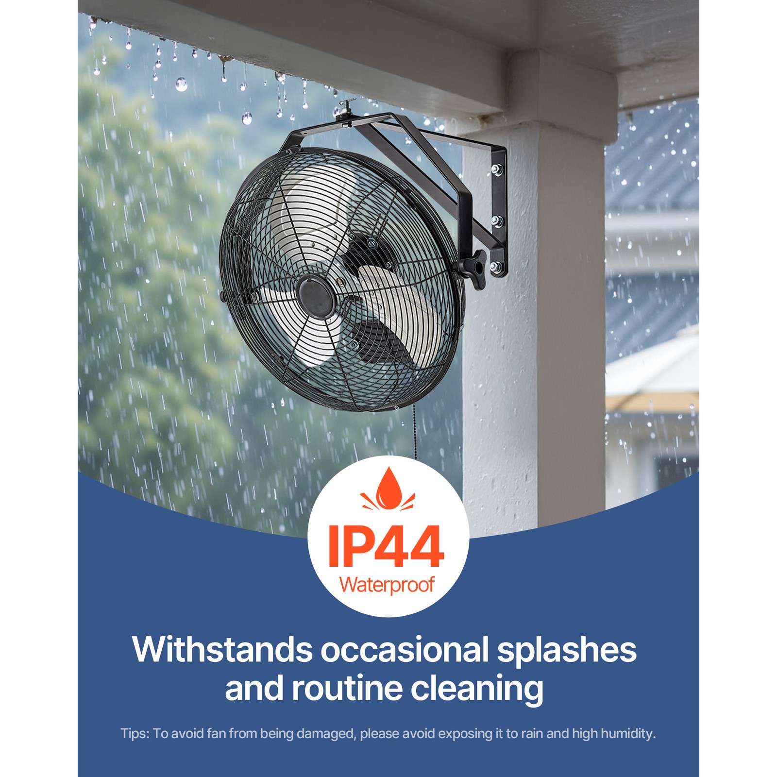 Uimoso 14 Inch Industrial Wall Mount Fan 3 Speed High Velocity Garage Fan