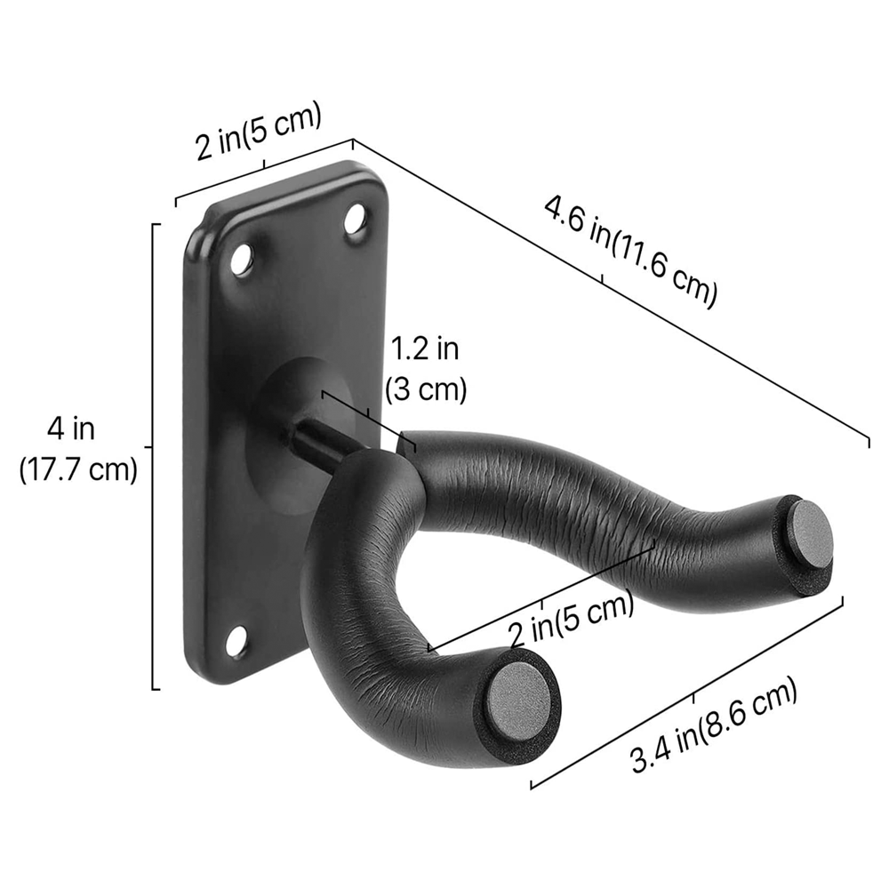 2Pcs Guitar Hangers Rack Adjustable Instrument Display Wall Mount Holder Hook US