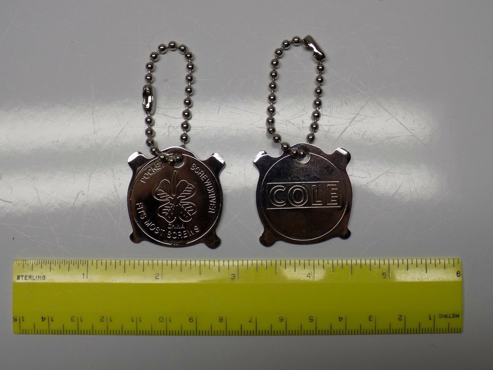 2ct 4-Way COLE Keychain Screwdriver Pocket Tools (4 way four way 4-in-1, 4 in 1)