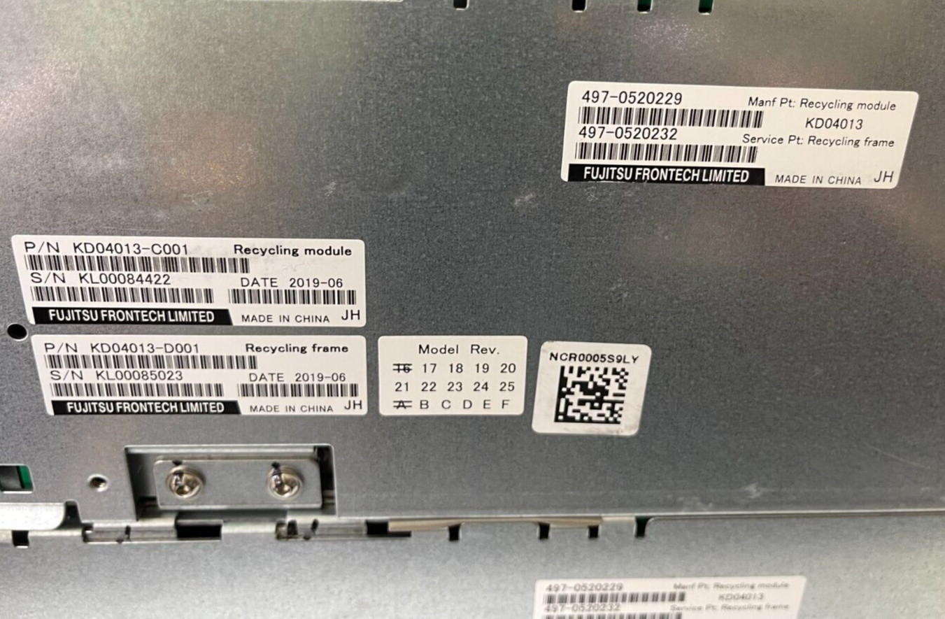 Fujitsu GSR50 Bill Recycler(Top module/Recycling ModuleX2/Cash Box/Dispenser!
