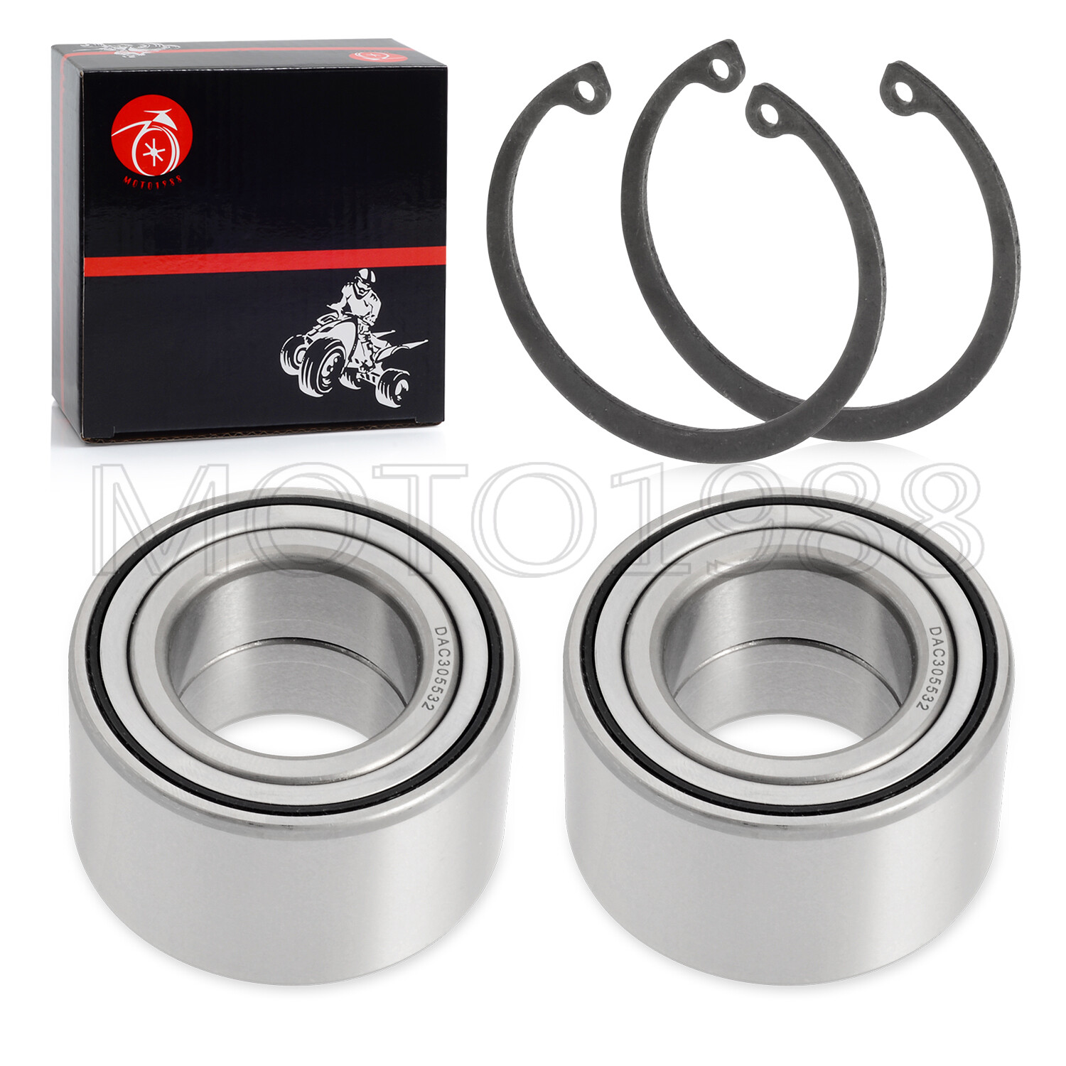 2 Sets Rear Wheel Bearings + CIRCLIP for Yamaha Grizzly 350 400 450 550 660 700