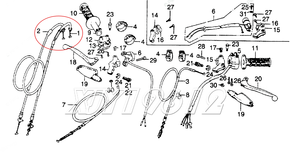 Throttle Cable Set For Honda XL250 XL250S XL350 XL500S XR250 XR500