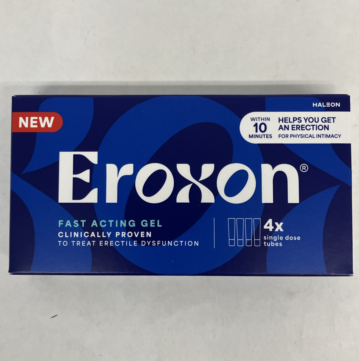 Eroxon Fast Acting Gel 4 Boxes (16 Single Dose Tubes) Exp 10/26
