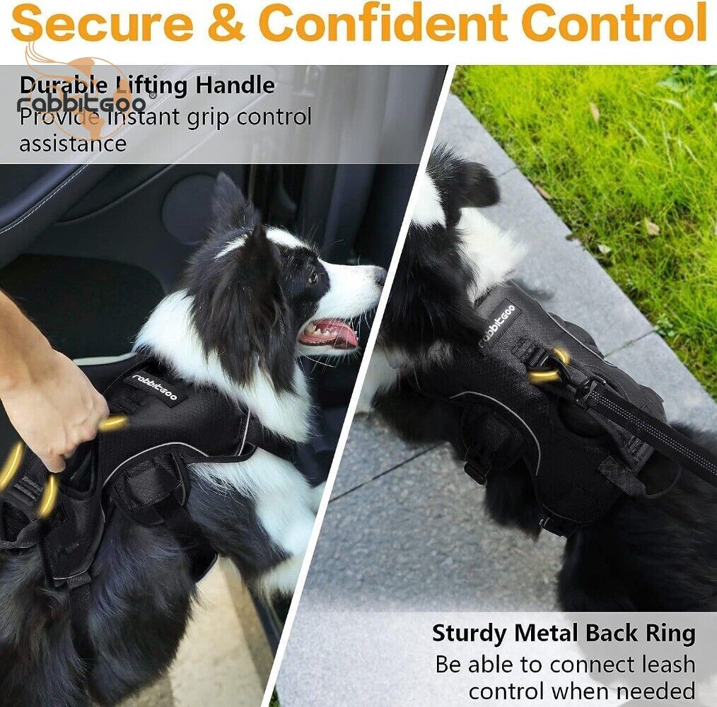 rabbitgoo Escape Proof Dog Harness with Lift Handle Reflective Adjustable Vest