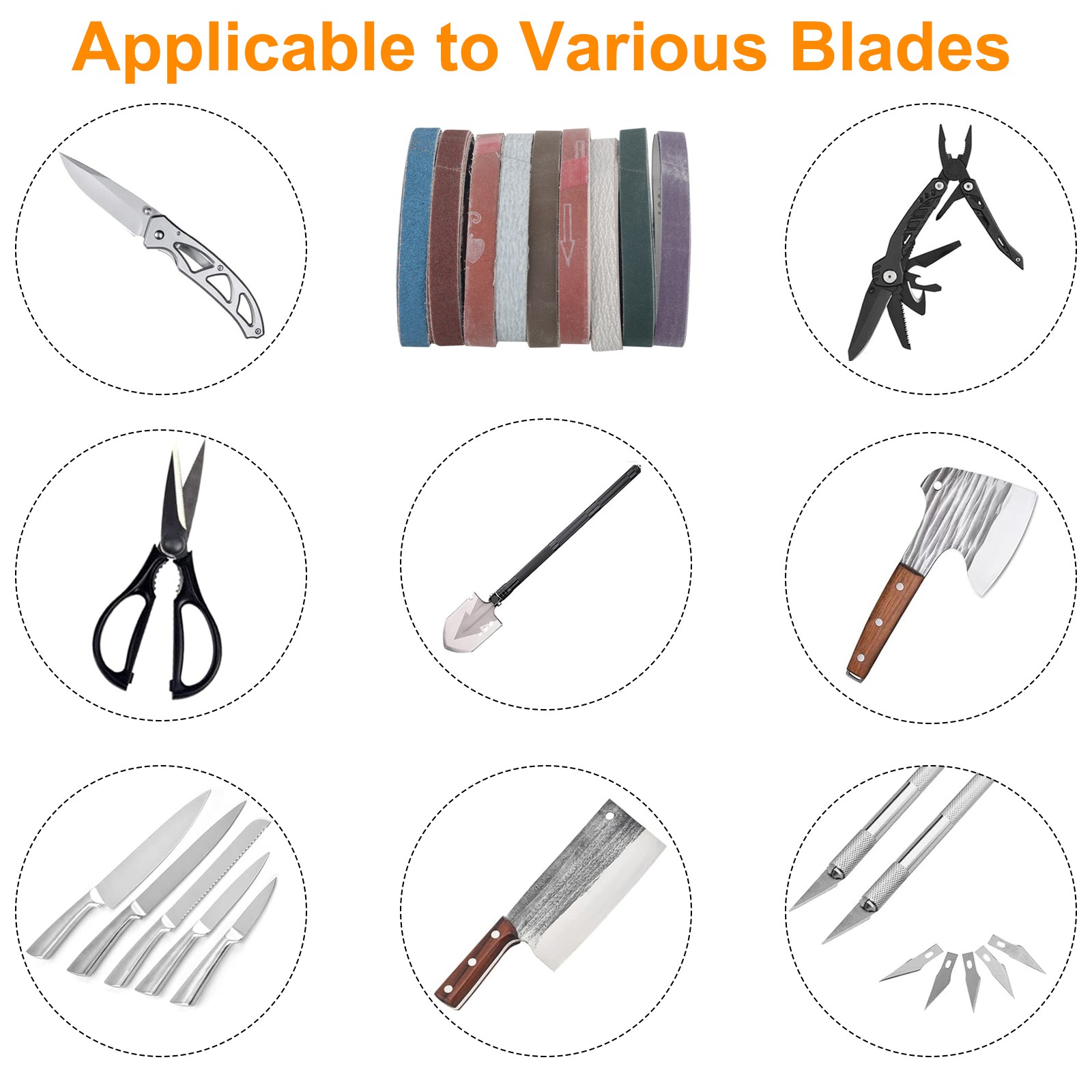 45Pcs 1/2" X 12"Replacement Sharpener Belt Kit For Work Sharp Knife 80-5000Grit