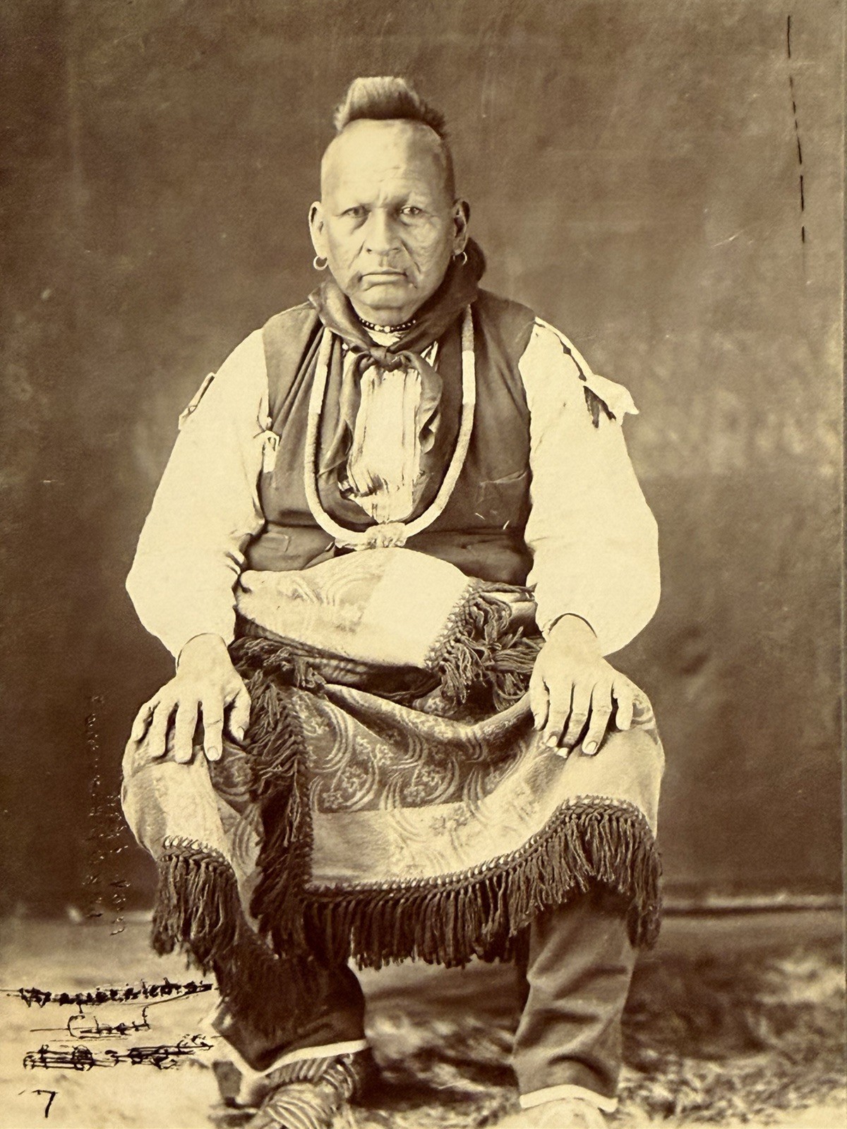 Antique Native American Indian Photograph of Chief Comoway Brohomon; 19th Cent