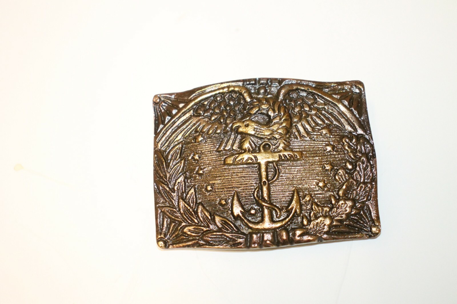 Antique Style Civil War Marine Belt Buckle Military Solid Brass Eagle Anchor