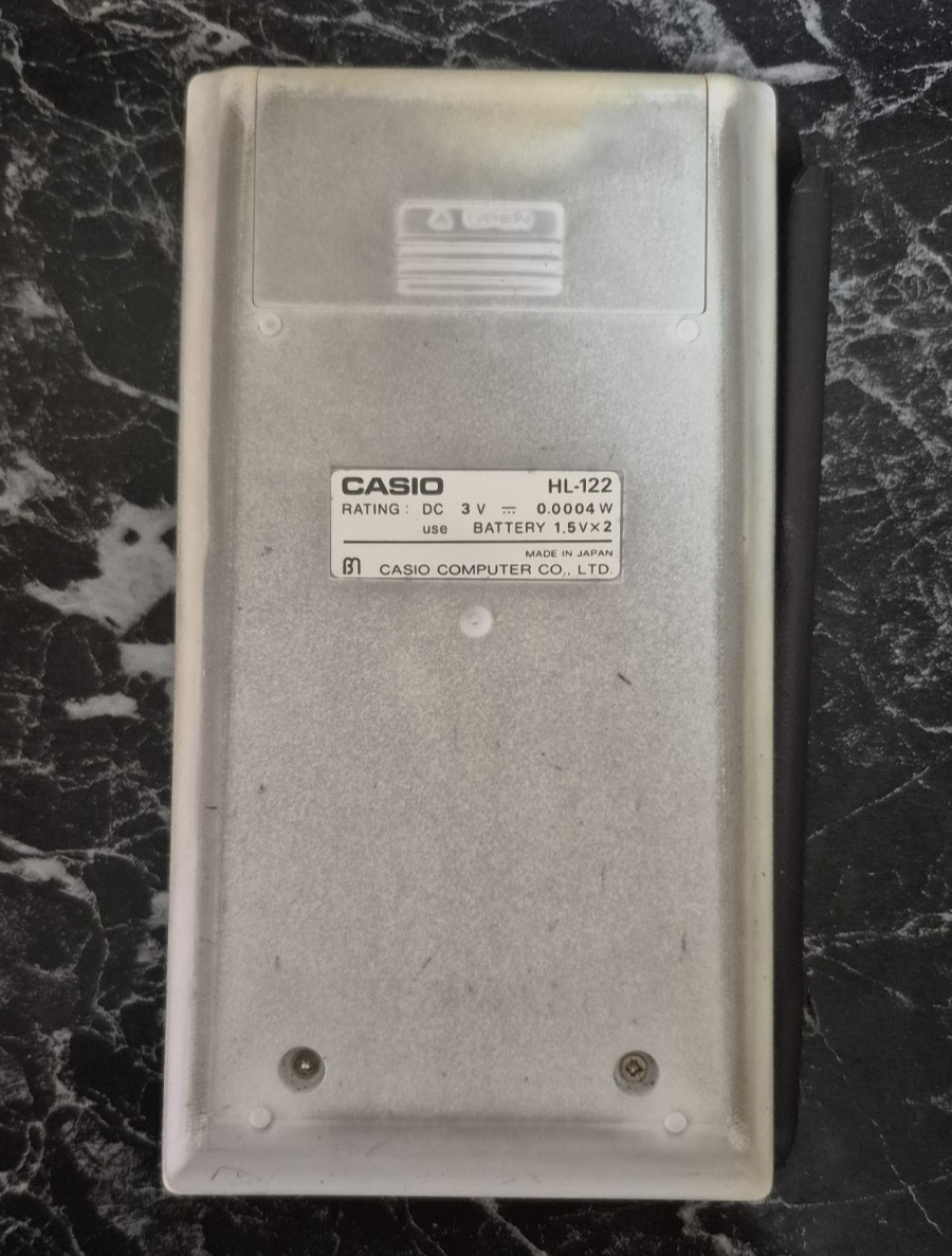 Vintage CASIO Calculator HL-122 12-Digit Battery Powered Tested Made Japan 1986