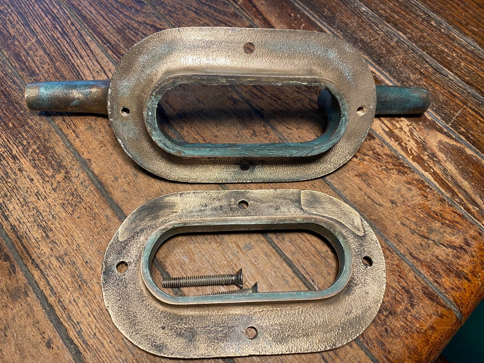 VINTAGE CAST BRONZE COMBINATION CLEAT/HAWSE HOLE 12" LONG (2 avail)