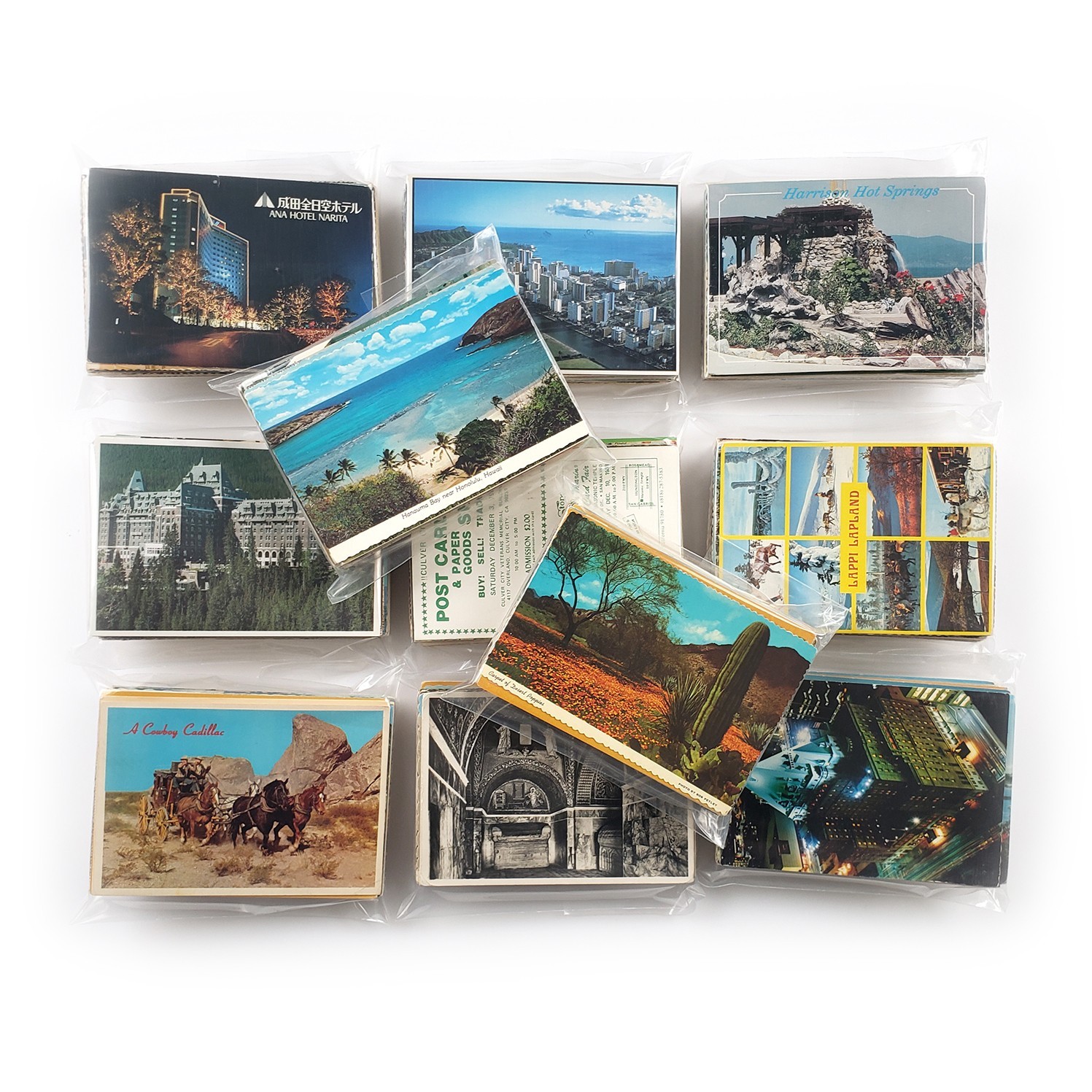 70 Vintage Used 4x6 Postcards Lot - All Posted - Worldwide Stamps & Postmarks