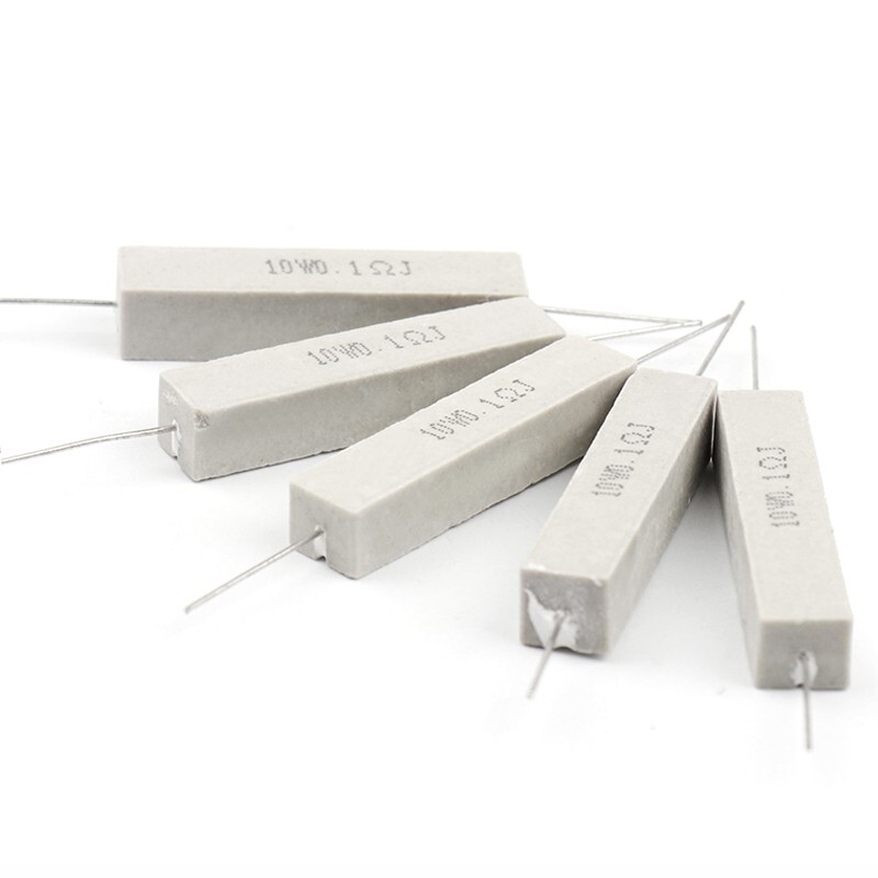 10Pcs/PACK 10W 10 watt Wirewound Cement Resistor Ceramic horizontal 0.1-100K ohm