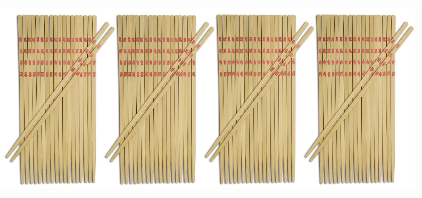 40 Pair Reusable Bamboo Wood Chopsticks Paint Free Dishwasher Safe S-3780x4