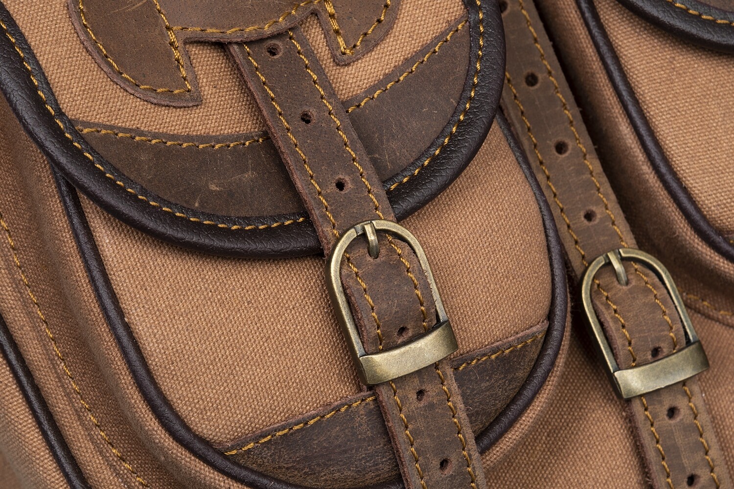 Western Saddle Canvas and Leather Trail Riding Saddle Bags - 3 Color Choices