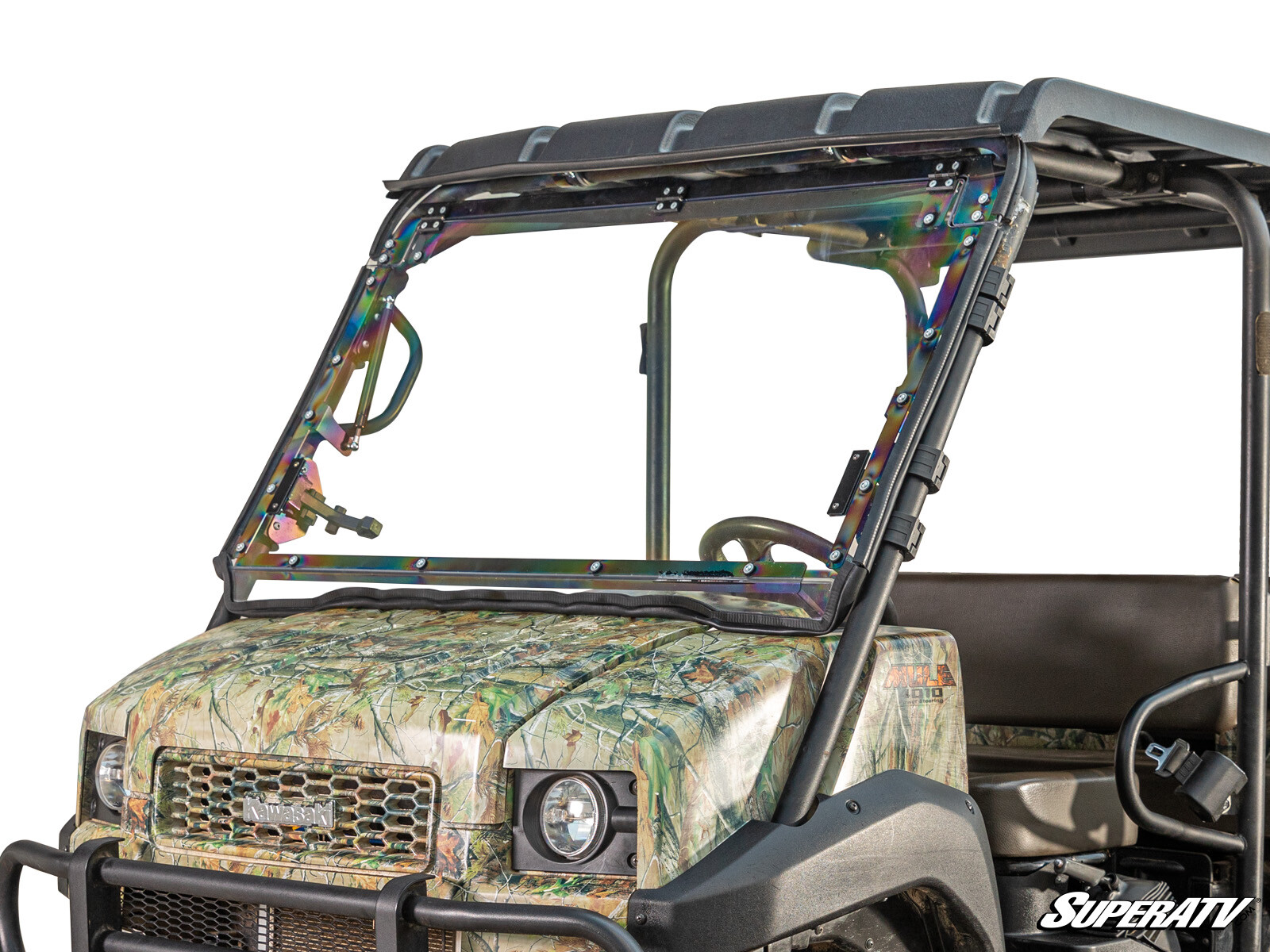SuperATV Scratch Resistant Flip Windshield for Kawasaki Mule 4000/4010