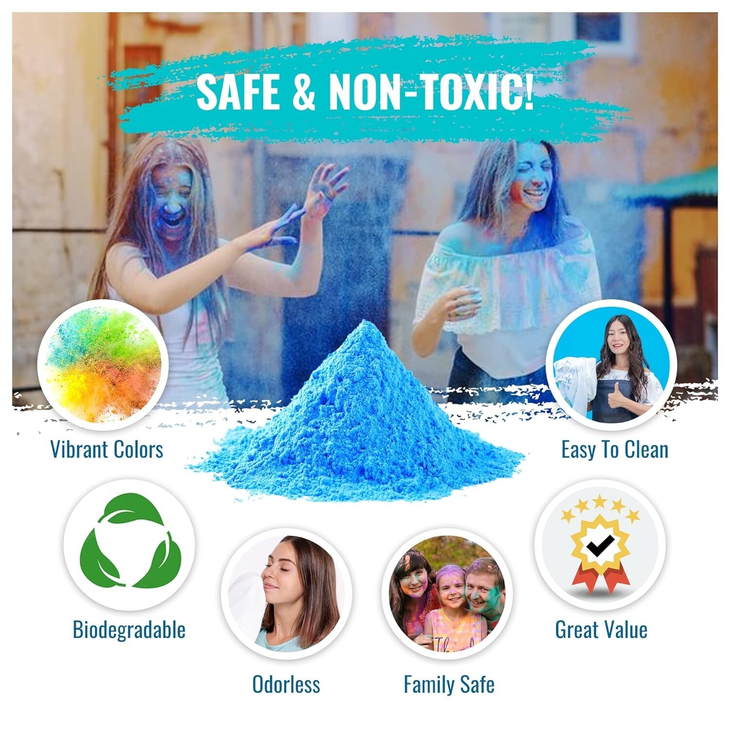 Color Blaze Color Powder Balls - 24 Prefilled Color Powder Mesh Balls - 8 Colors