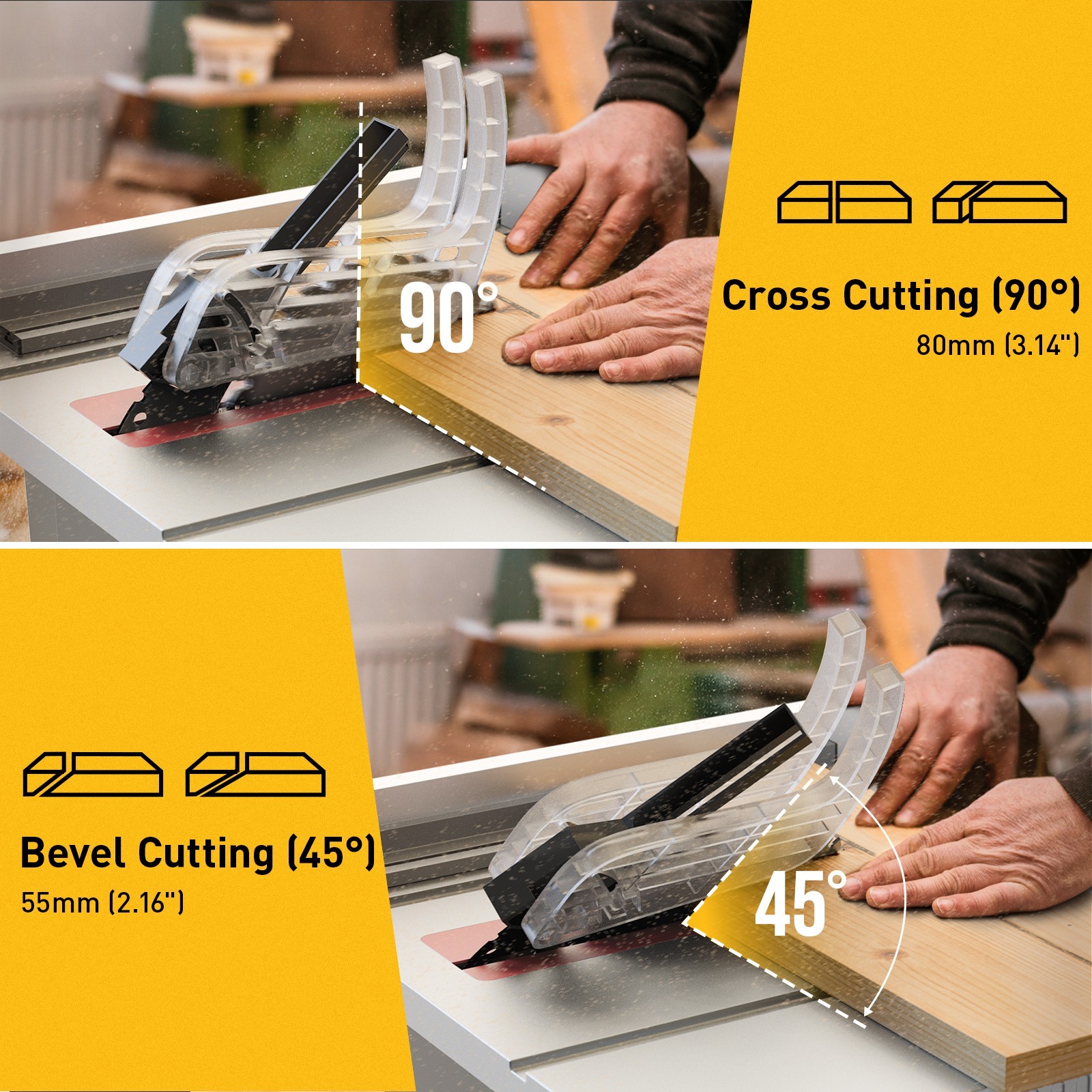 MarvTool 10 inch 15Amp Table Saw 45&90 Degree Cutting Range Lightweight Portable