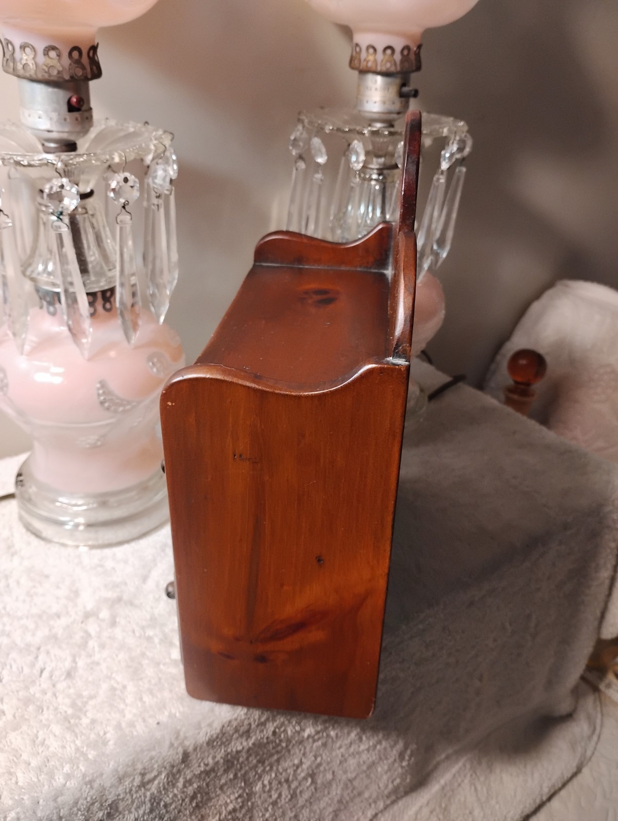 Special Vtg Wood Spice Cabinet Dk Mahogany 4 Drawers Excellent Cond Great Cond