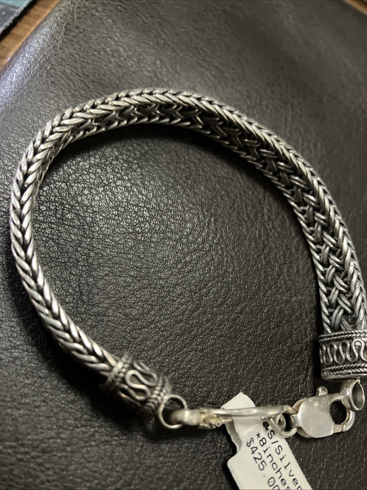 Sterling Silver 925 Vintage Bali Antique Finish Bracelet 32.6 Grams 8 Inches