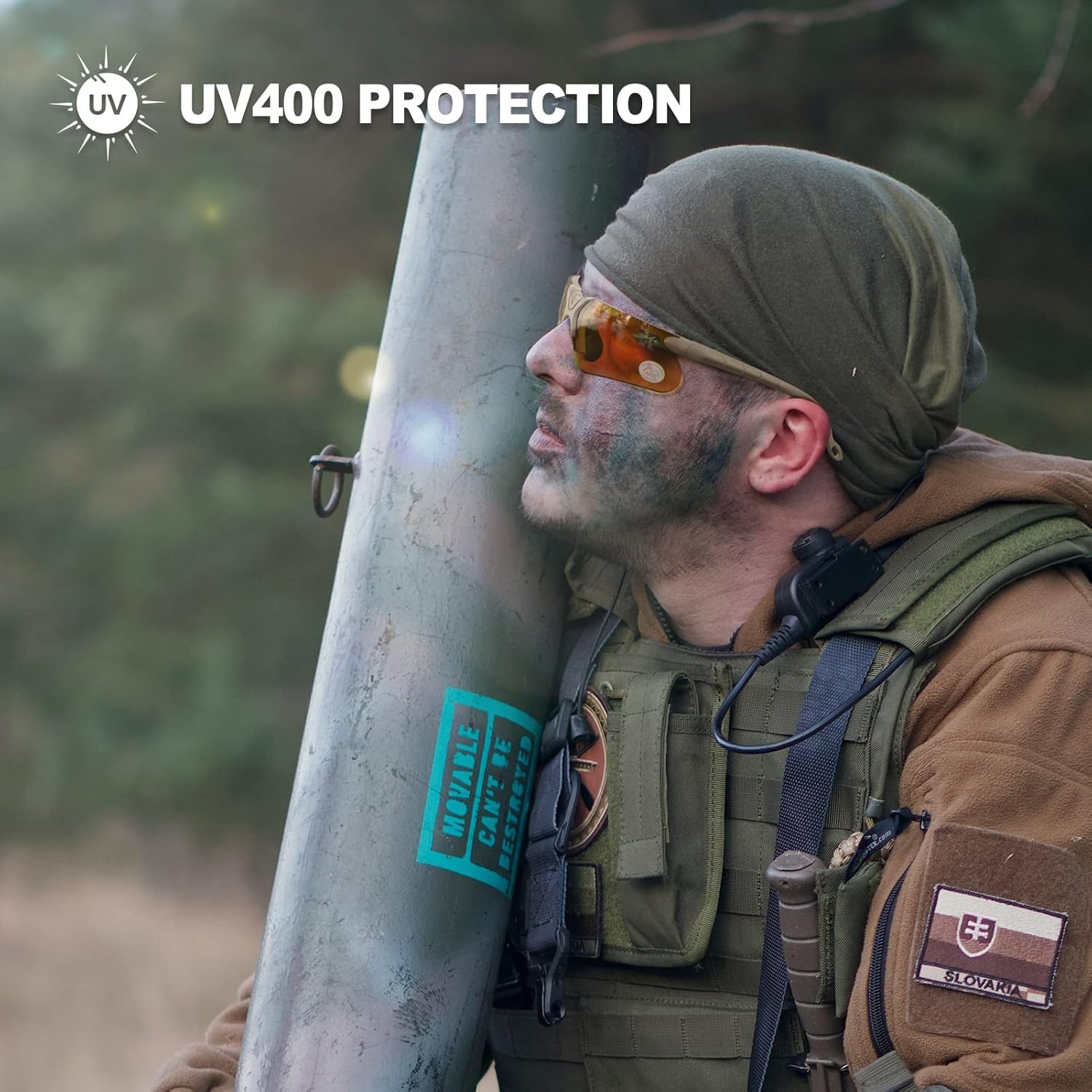 xaegistac Shooting Glasses with Case Anti Fog Hunting Yellow Lens-khaki Frame