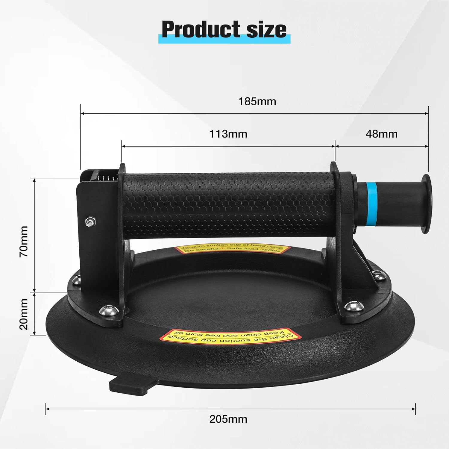 8" Glass Suction Cups,2 Pack Suction Cups for Glass, Glass Suction Cups to Lift