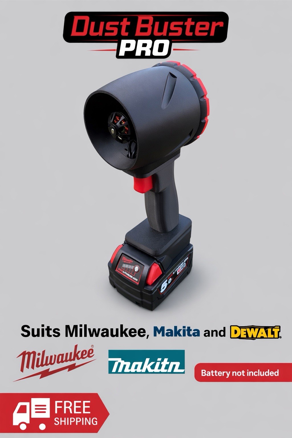 Dust Buster Pro Air Jet Blower - Suits Dewalt Makita Milwaukee - Free Shipping