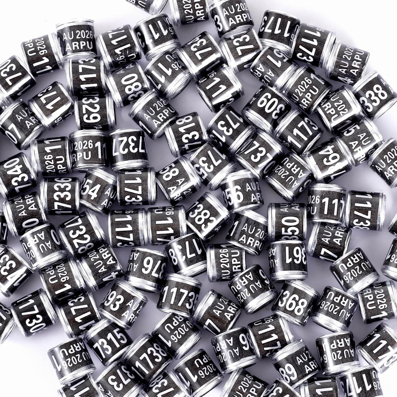 100Pcs Aluminium Pigeon Leg Rings Dove Leg Rings Identify Pigeon Bands with 2...