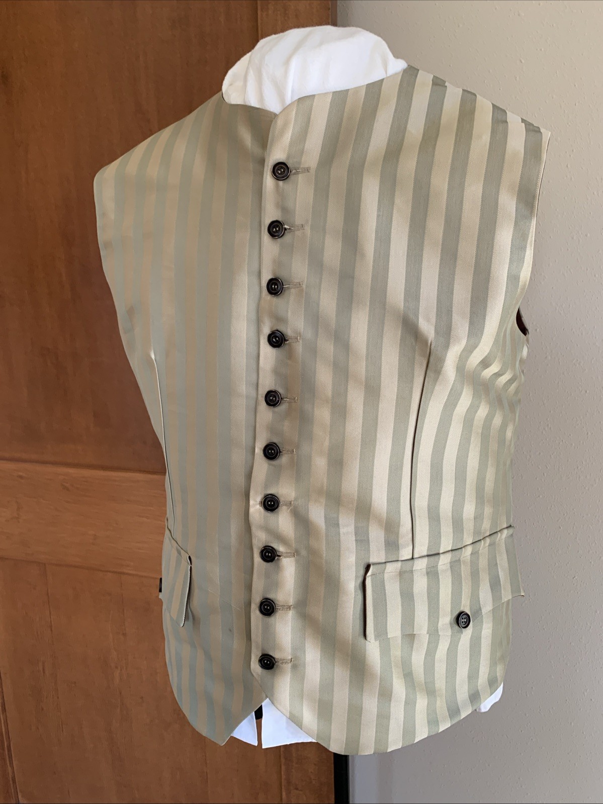 Outlander, Colonial, Rev War, Pirate, 18th C. Lined Striped Vest. LG. (46”) NWOT