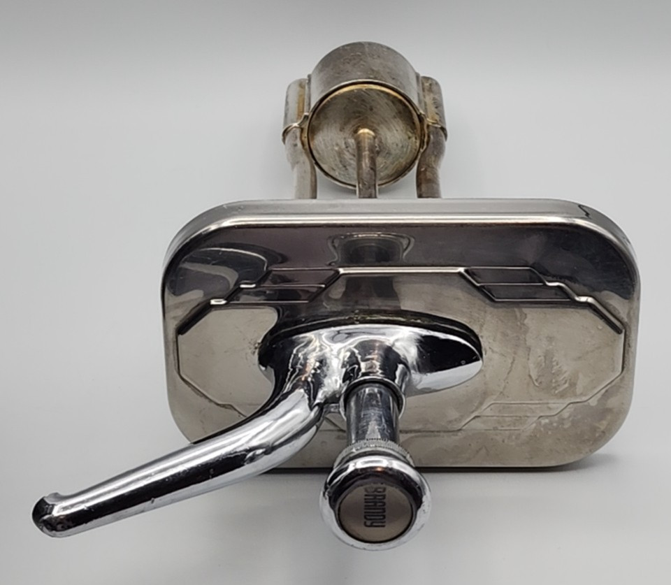 Hall Fountain Bar Liquor Dispenser Canister Pump Label "Brandy" Flaws READ BLUE