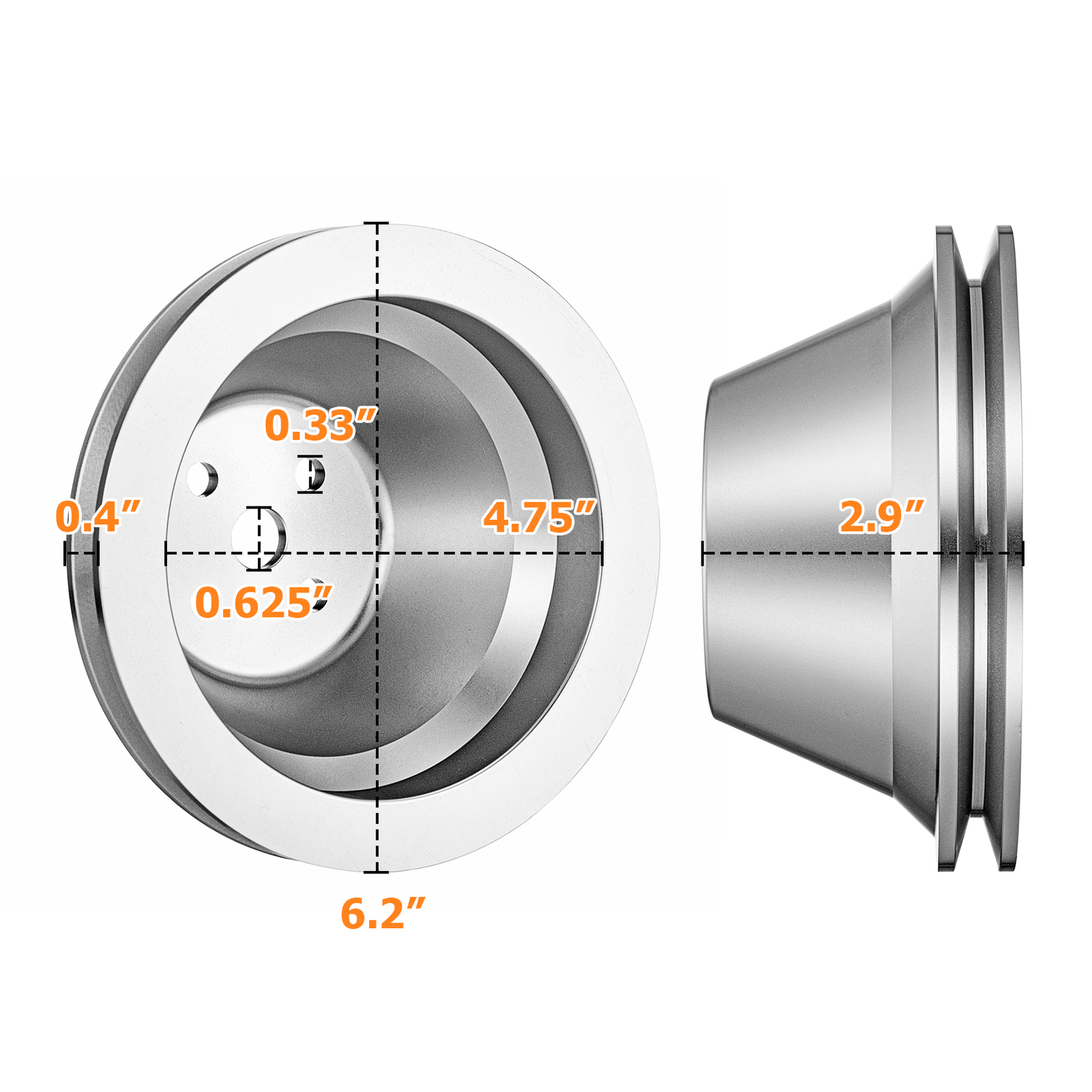 Crankshaft+Alternator+Water Pump V-Belt Pulley Kit For Small Block Ford 302 351C
