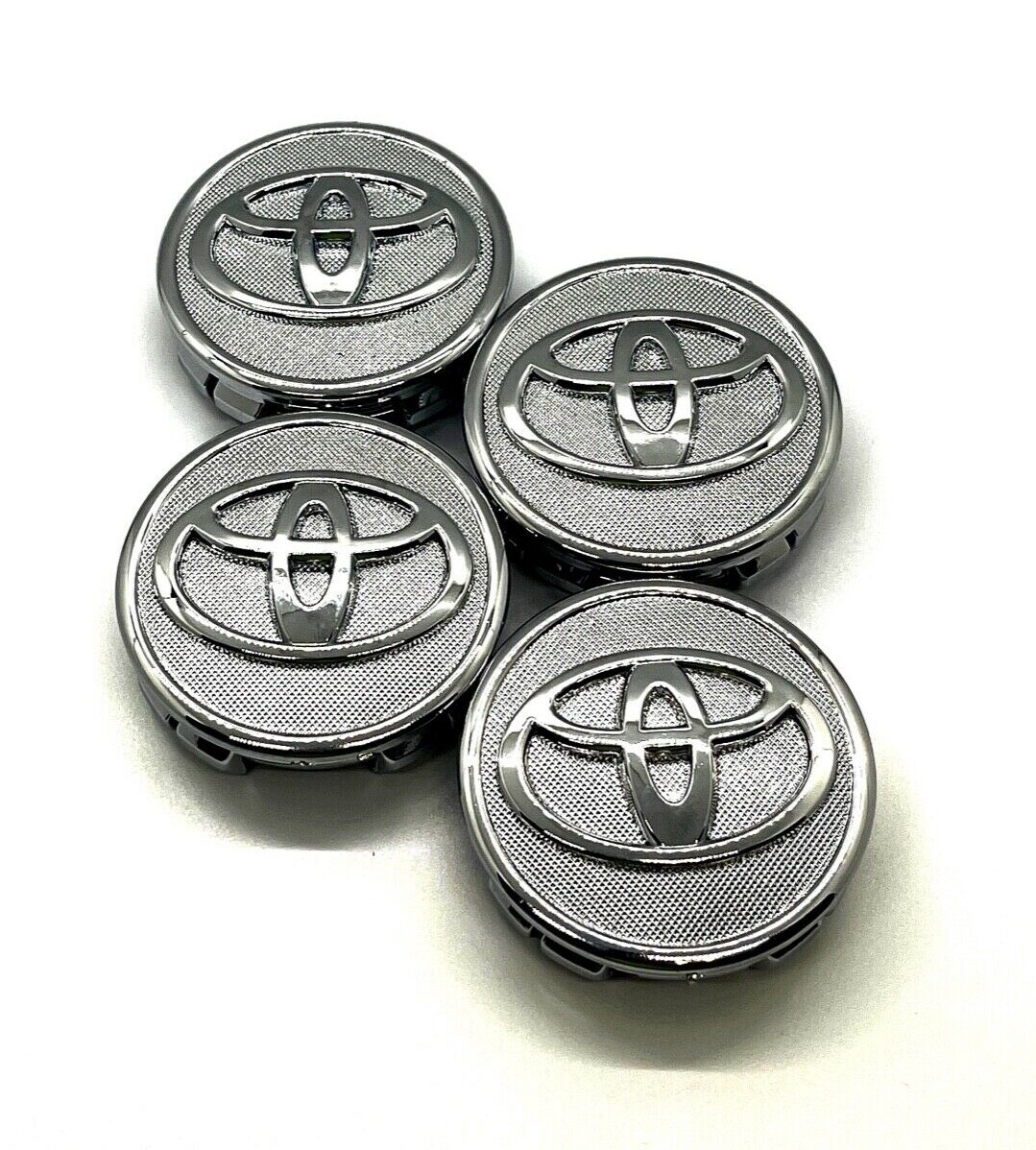 SET OF 4 TOYOTA WHEEL RIM RIMS CENTER HUB CAPS CHROME LOGO 57MM PRIUS COROLLA