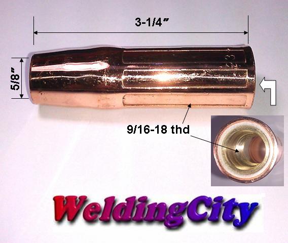 WeldingCity® 25pk MIG Welding Gun Nozzle 23-62 (5/8") for Tweco Lincoln 200-400A