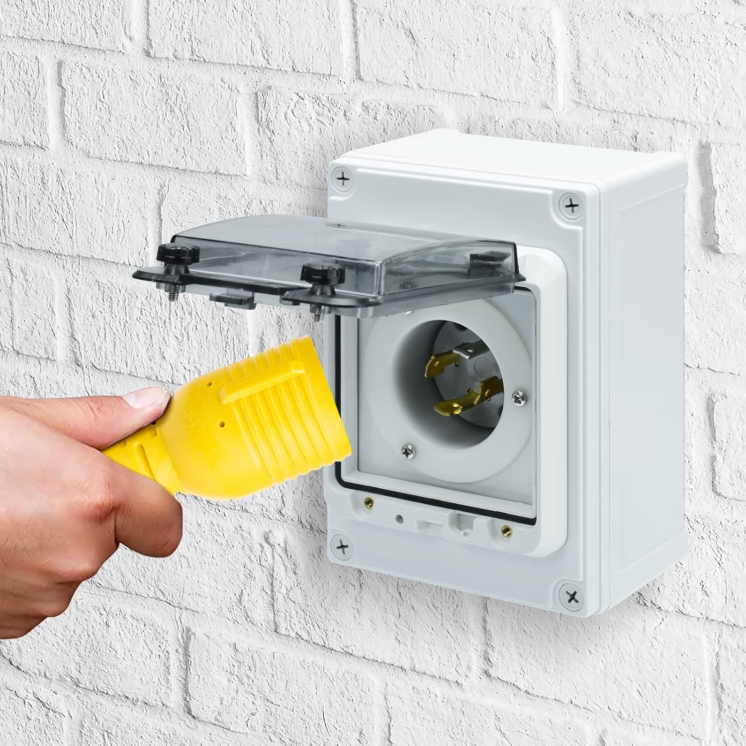 30 Amp Power Inlet Box, NEMA 3R Generator Inlet Box, NEMA L14-30P, 125/250 Volt