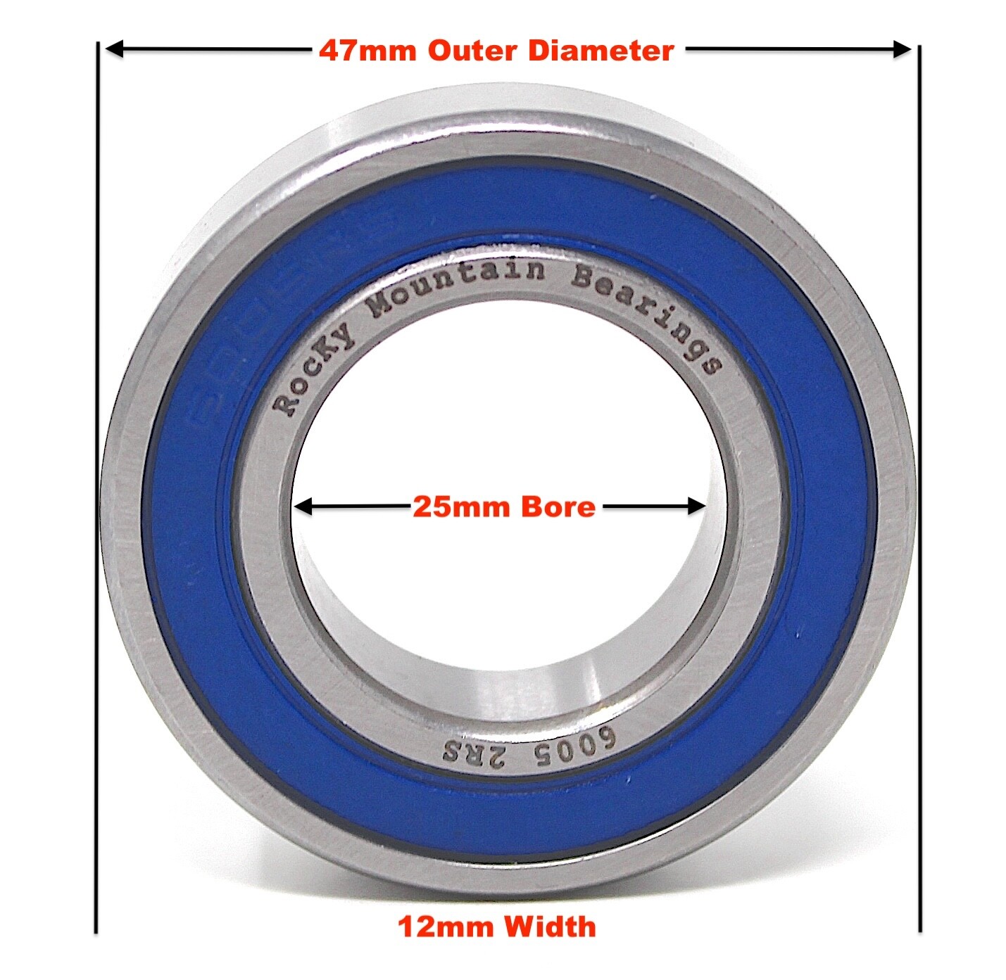 (10) 6005-2RS HD Rubber Seal Ball Bearing 25x47x12, 6005RS EMQ - 5 Year Warranty