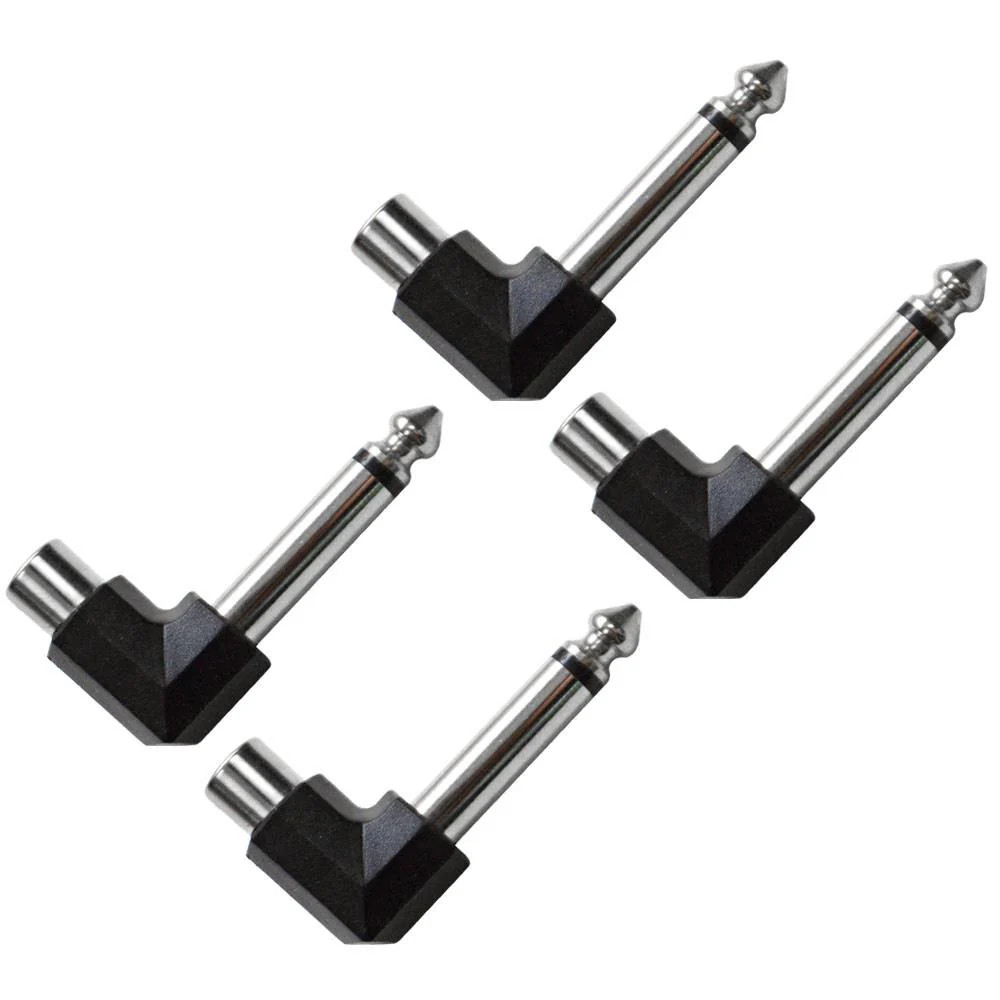 SAPT102 4 Pack RCA Female to 1/4" Right Angle Male Adapter