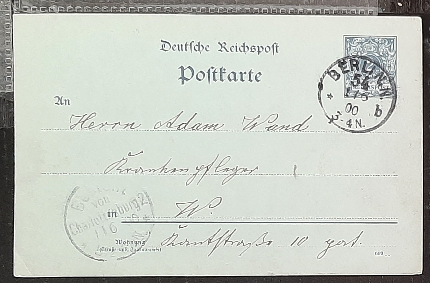 y(GER-859) GERMANY 1900 REICHPOST 2pf postal postcard used (3) different cards