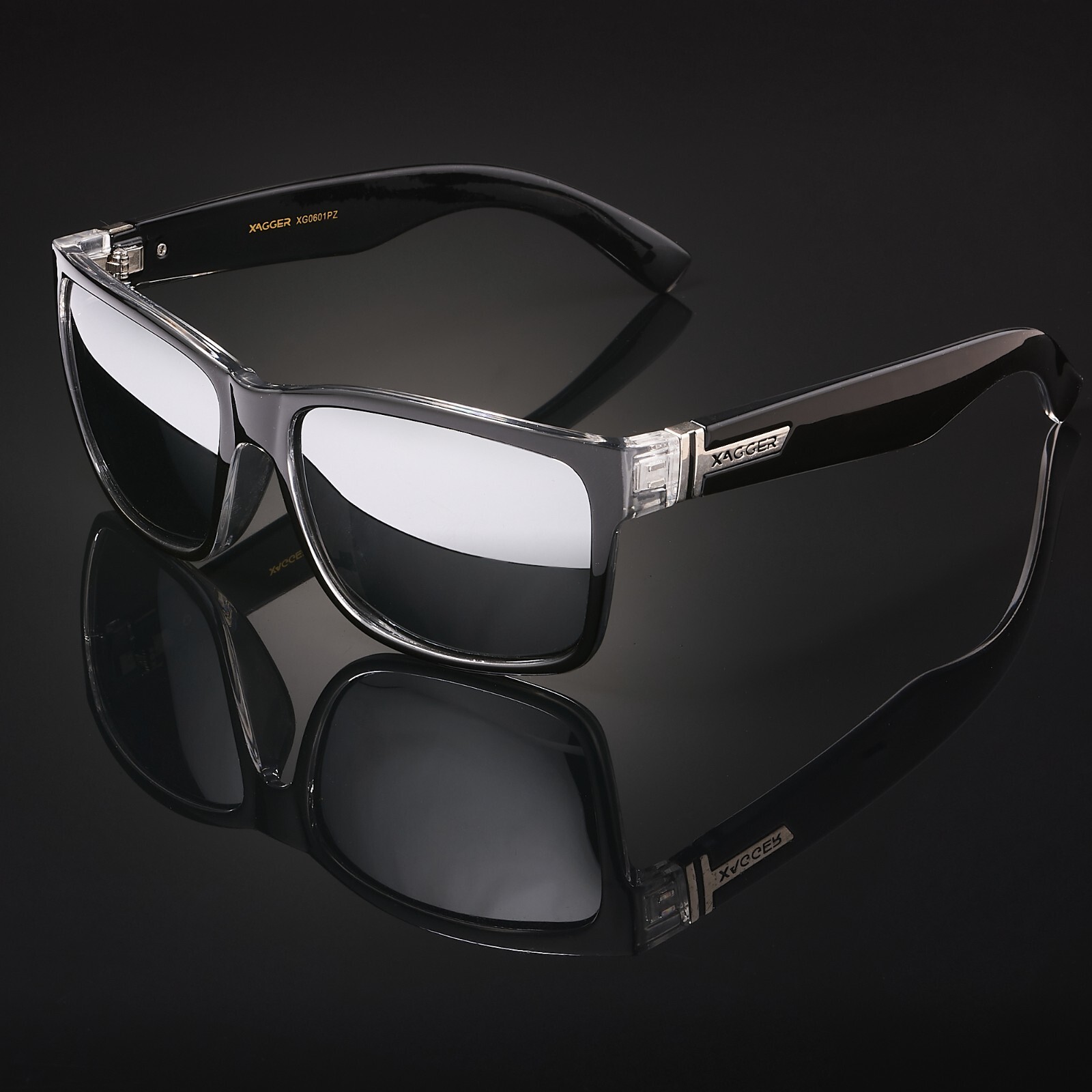 Xagger Square Polarized Sunglasses for Men Women Mirrored Sport Driving Fishing