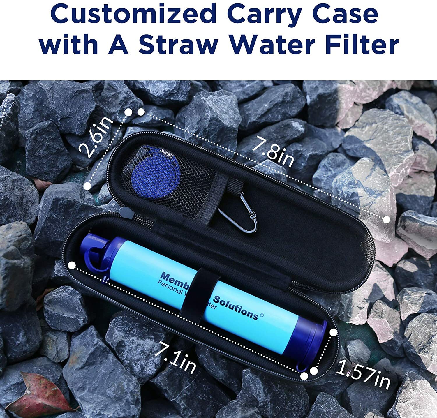 Outdoor Water Filter Straw w/Carry Case Water Filtration System Water Purifier