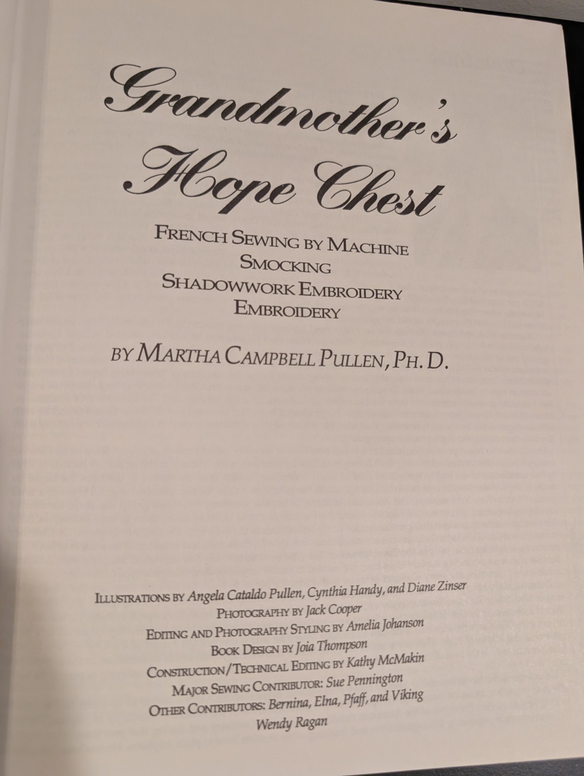 Grandmother’s Hope Chest Martha Pullen 1992 Hardcover Sewing Embroidery Book