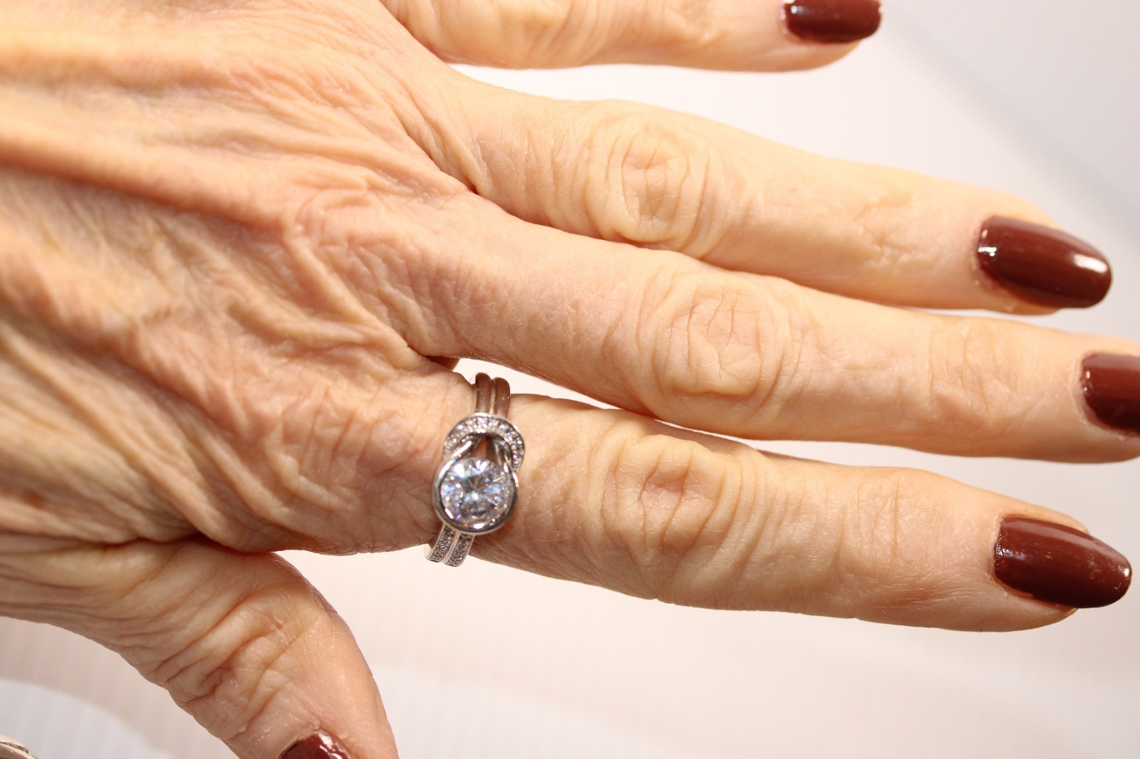 2Ct Knot Lab Created??? Diamond Solitaire Engagement S925 Size 7