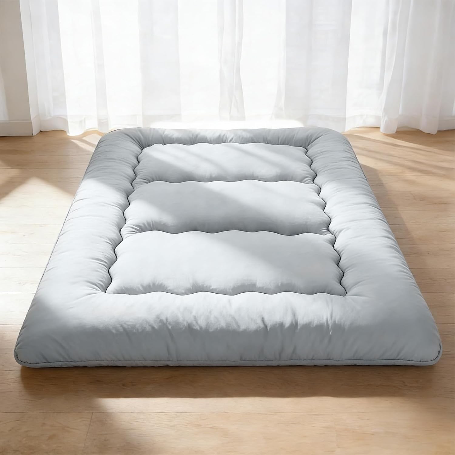 4-Inch Floor Mattress,Japanese Tatami Futon Mattress w/Removable Cover,Roll Up