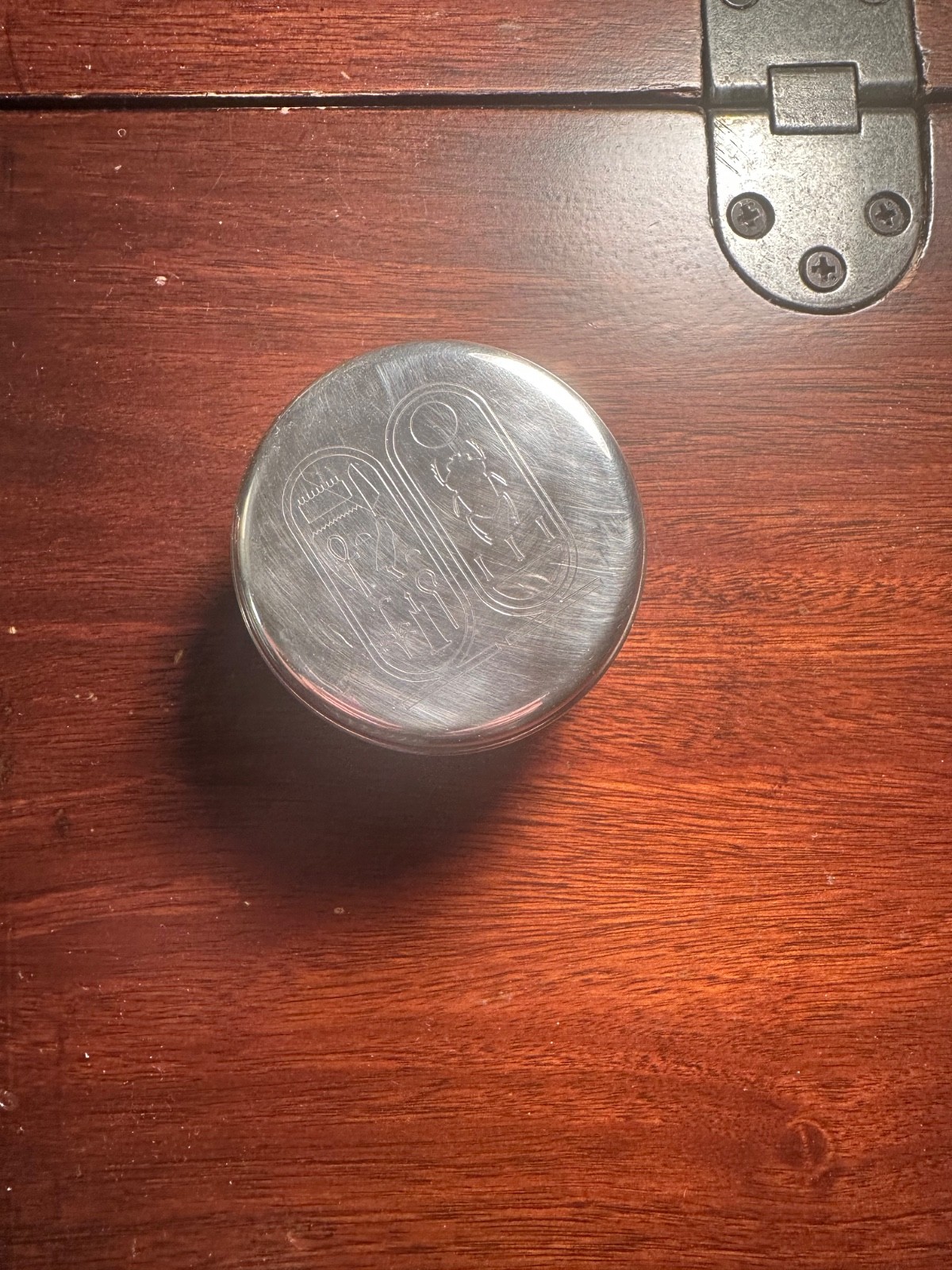 Cartier Vintage Sterling Silver Egyptian Cartouche  Motif Trinket Box (50g)