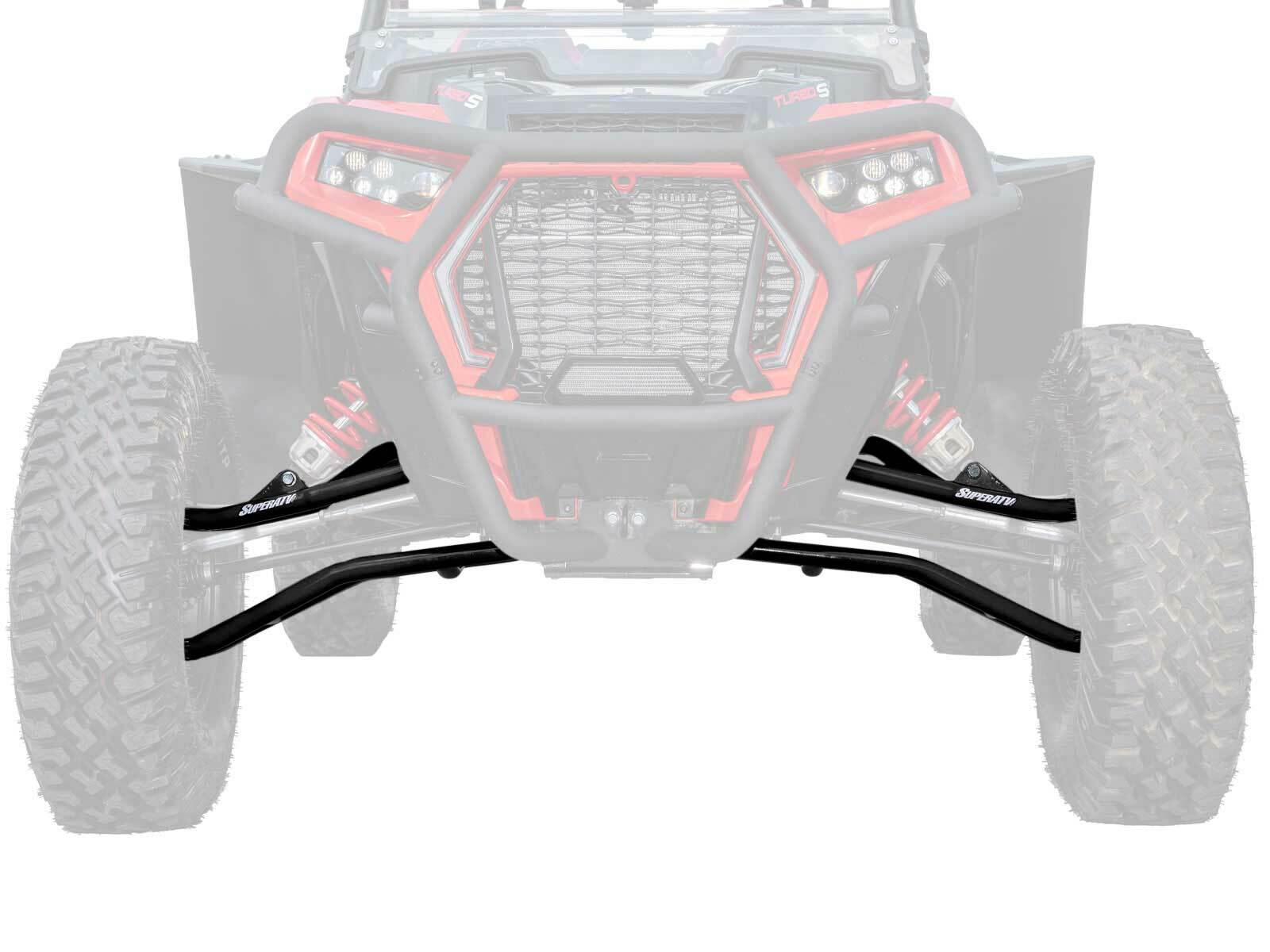 SuperATV Heavy Duty High Clearance A Arms for Polaris RZR XP Turbo S - Black