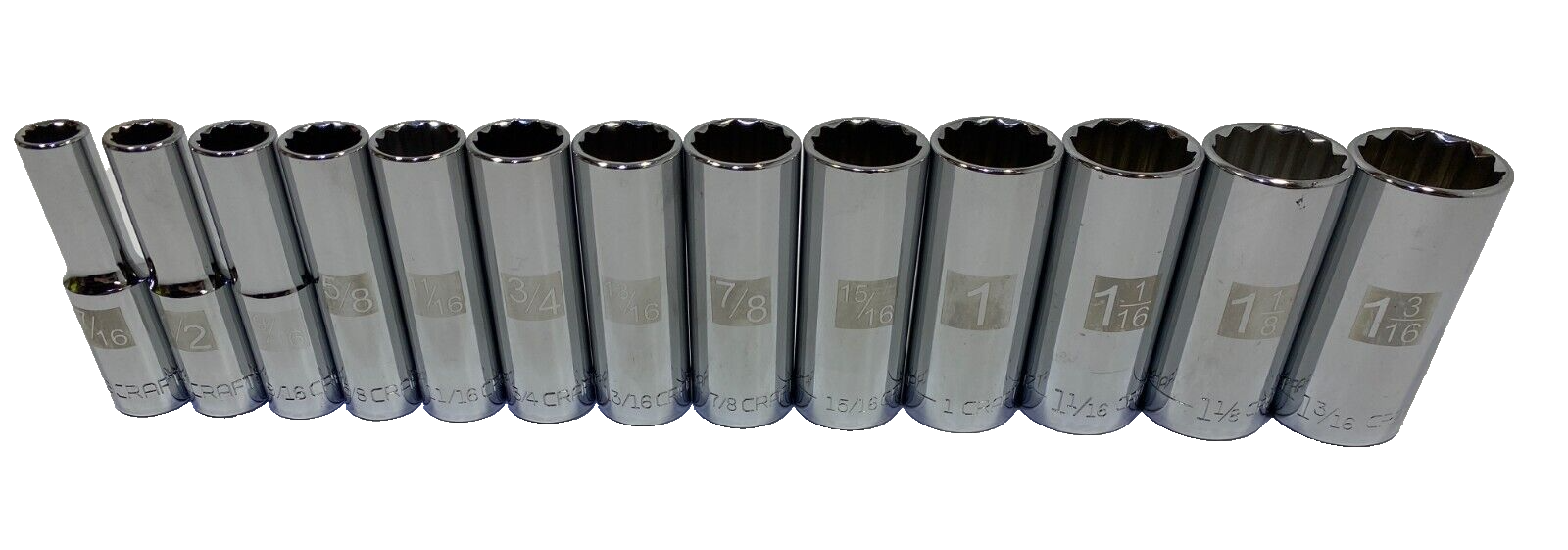 NEW Craftsman Ez Read 1/2" Drive 6 & 12 Point Sockets SAE & Metric - Choose Size