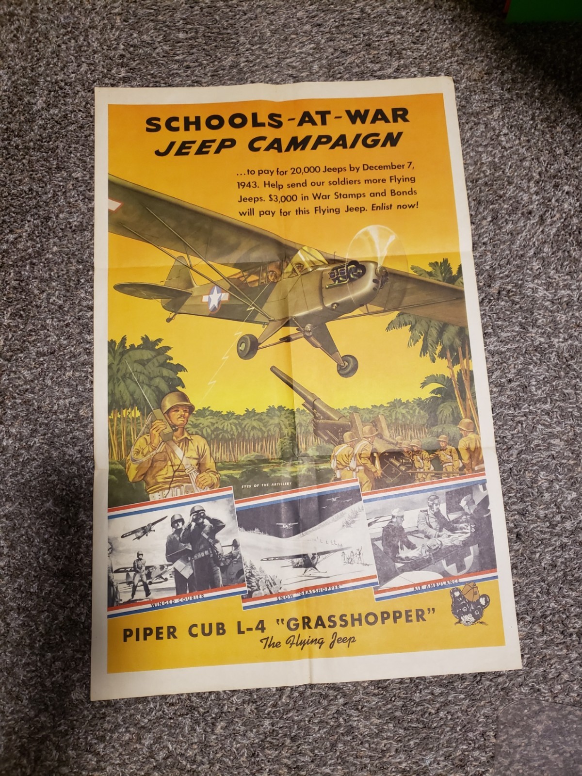 Schools-At-War Jeep Campaign poster