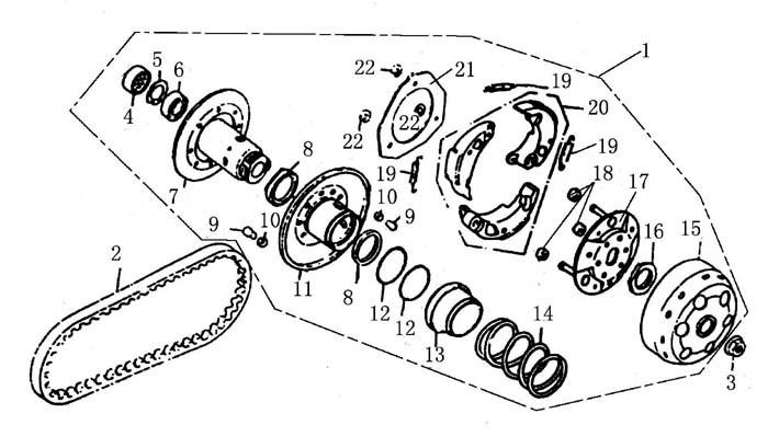 250CC SCOOTER TRANSMISSION CLUTCH REBUILD KIT FOR HONDA HELIX CN250 ELITE CH250