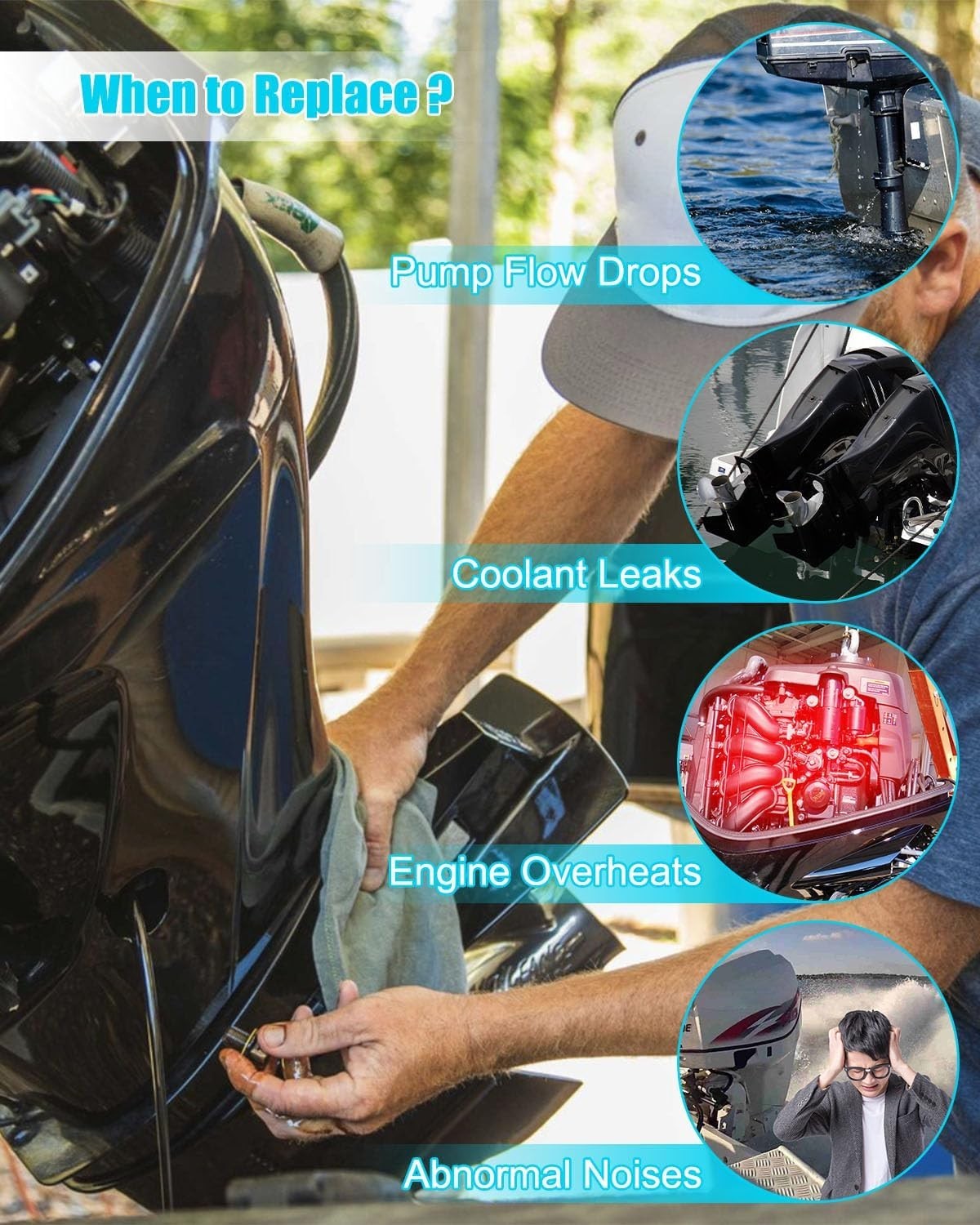 Water Pump Impeller for MerCruiser Alpha 1 Gen 2 Stern Drives 8M0100526 18-3265