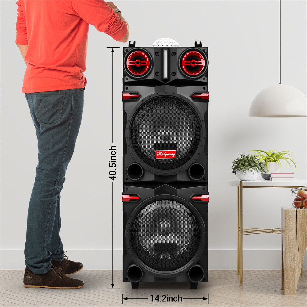 9000W Dual 10" Woofer Bluetooth Speaker Rechargable For Party FM Karaok DJ AUX