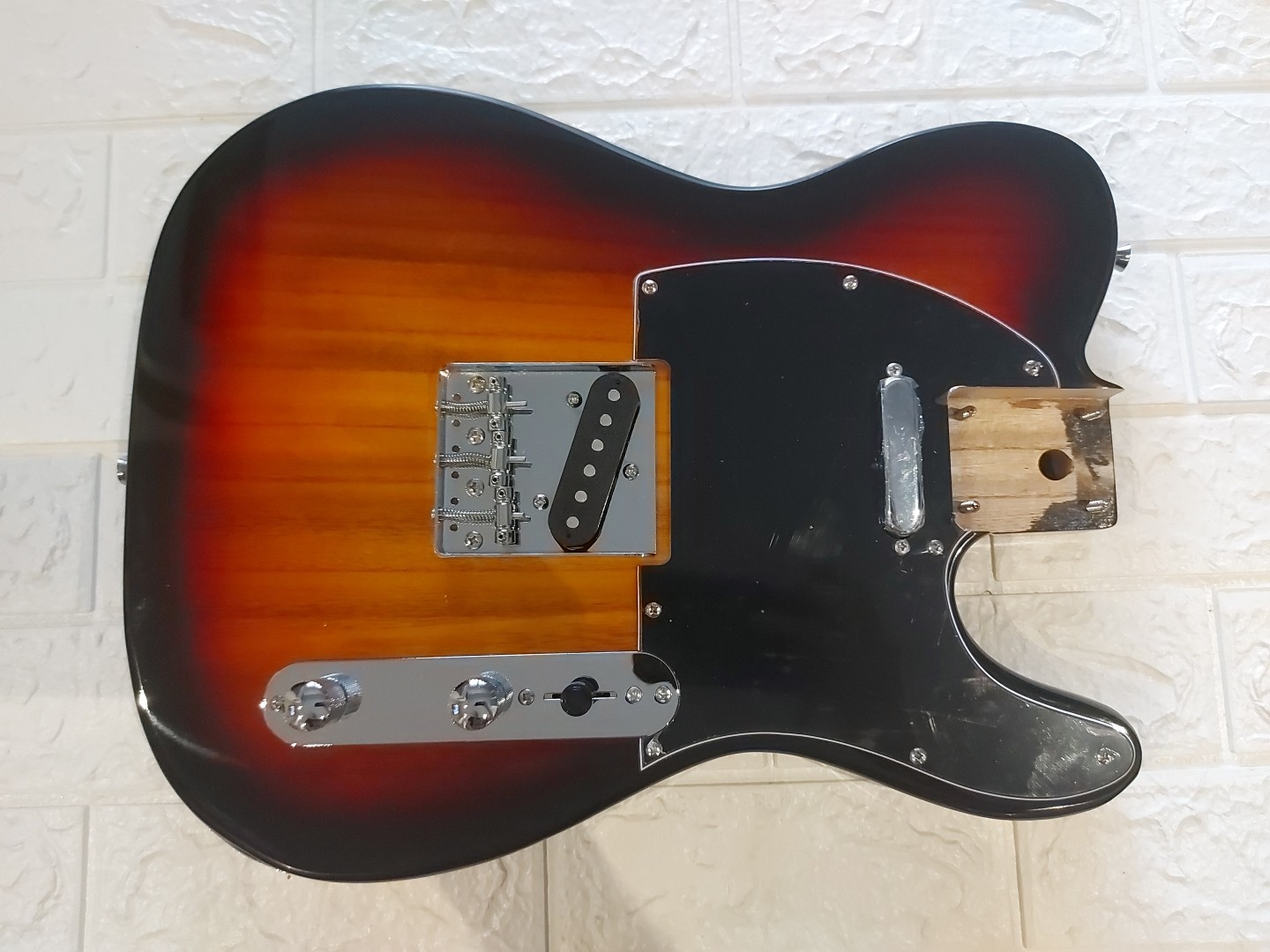 NEW LOADED Tele Style BODY Telecaster Sunburst On Black FAST SHIP! VERY NICE!