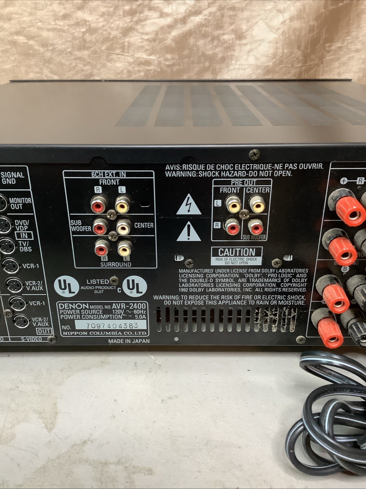 Denon AVR-2400 AV Receiver. See Pics And Description.